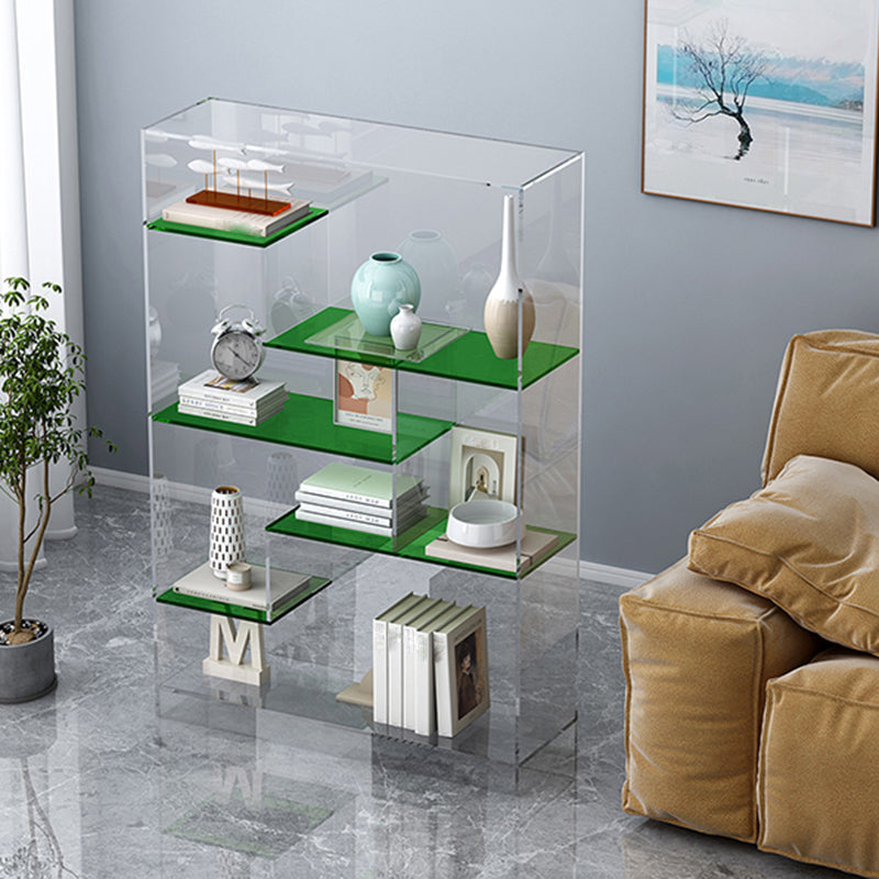 Contemporary Closed Back Bookshelf Standard Acrylic Bookcase with Shelves