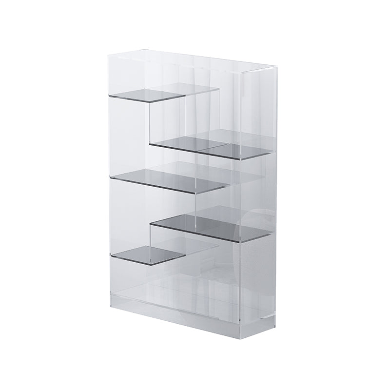 Contemporary Closed Back Bookshelf Standard Acrylic Bookcase with Shelves