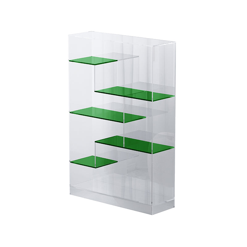 Contemporary Closed Back Bookshelf Standard Acrylic Bookcase with Shelves