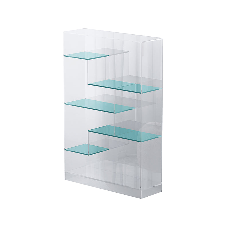 Contemporary Closed Back Bookshelf Standard Acrylic Bookcase with Shelves
