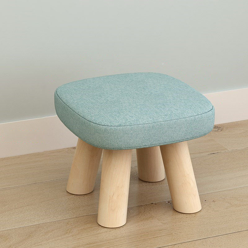 Modern Ottoman Cotton Detachable Seat Cover Solid Color Square Ottoman