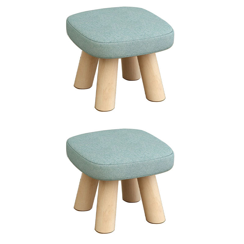 Modern Ottoman Cotton Detachable Seat Cover Solid Color Square Ottoman