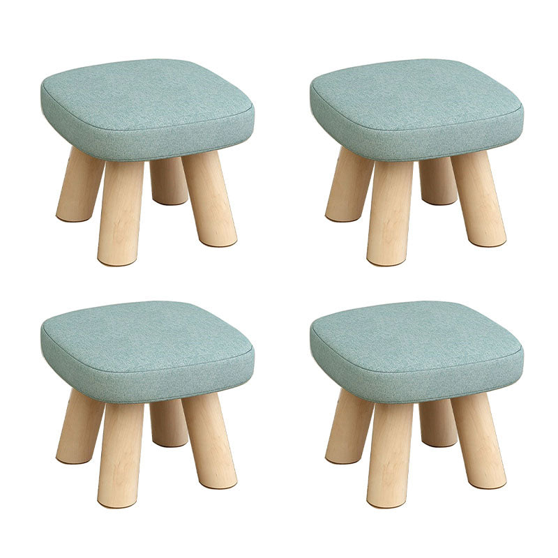 Modern Ottoman Cotton Detachable Seat Cover Solid Color Square Ottoman