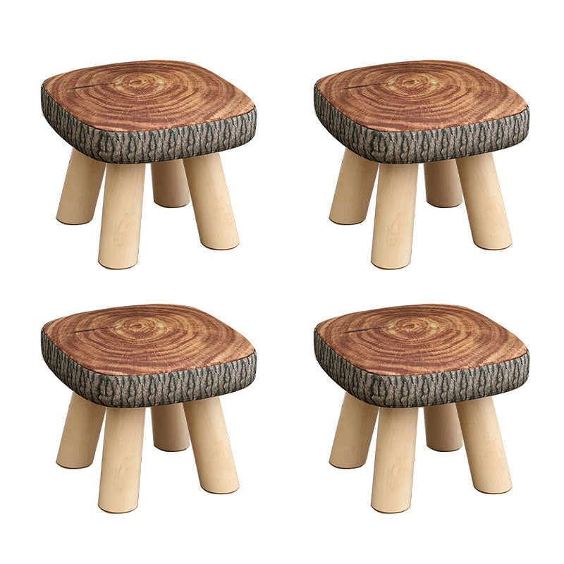 Modern Ottoman Cotton Detachable Seat Cover Solid Color Square Ottoman