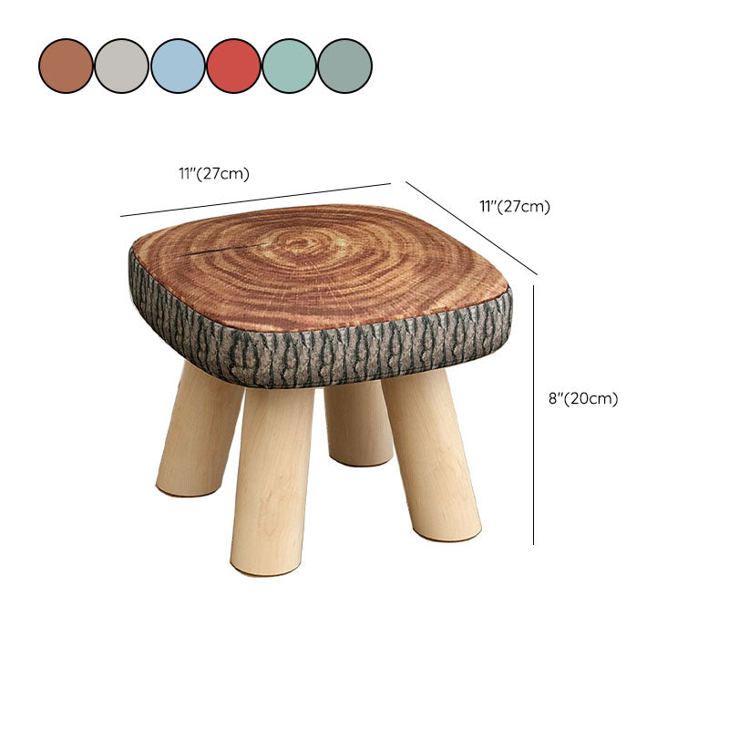 Modern Ottoman Cotton Detachable Seat Cover Solid Color Square Ottoman