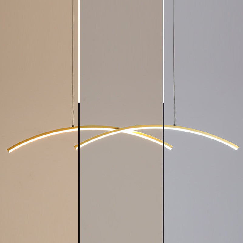 LED Island Lighting Modern Golden/Black Ceiling Light for Dining Room