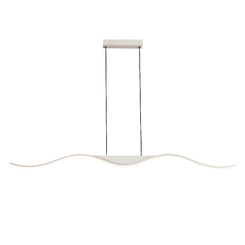 White Single Modernism Kitchen Island Lighting Unique Metallic Ceiling Light
