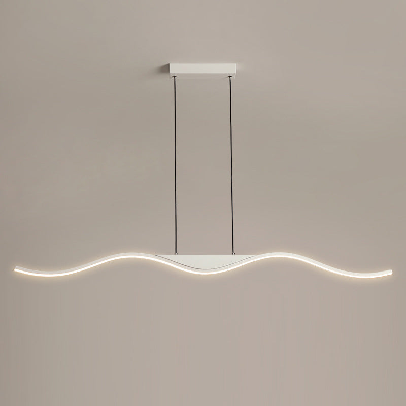 White Single Modernism Kitchen Island Lighting Unique Metallic Ceiling Light