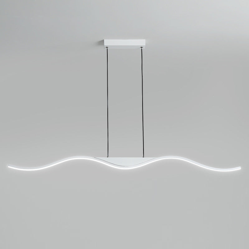 White Single Modernism Kitchen Island Lighting Unique Metallic Ceiling Light