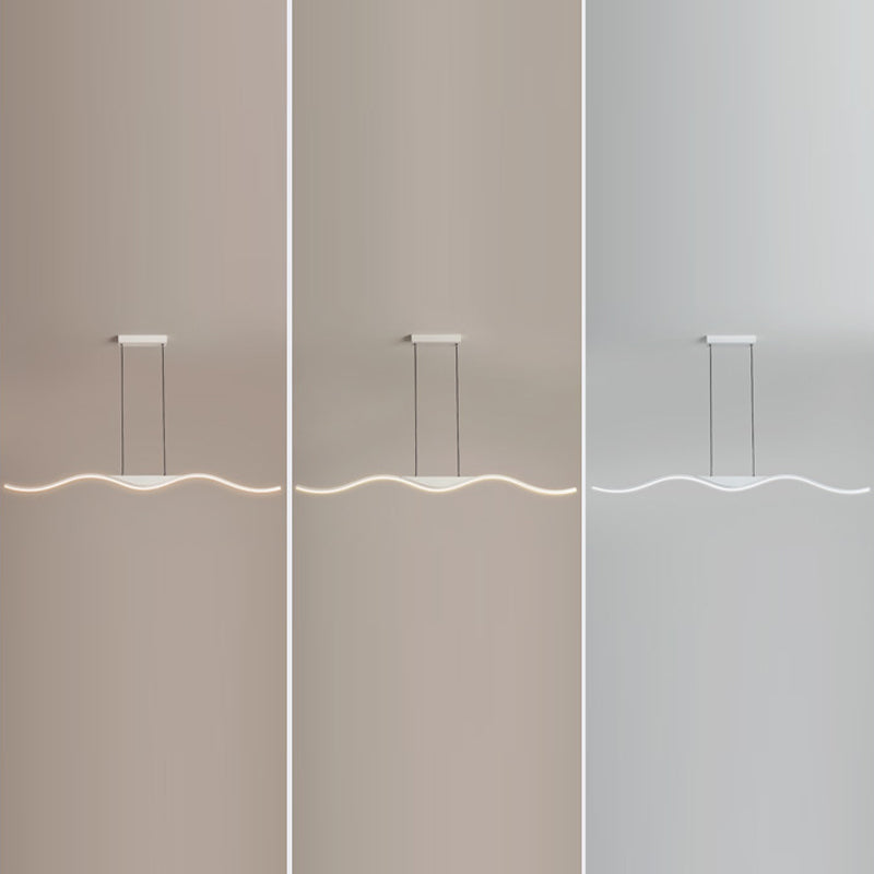 White Single Modernism Kitchen Island Lighting Unique Metallic Ceiling Light