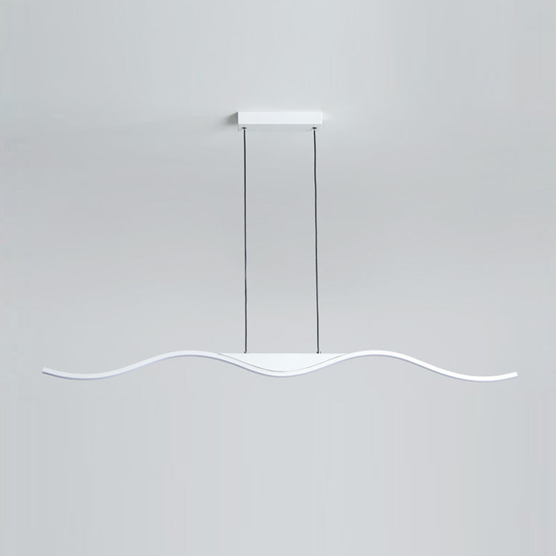 White Single Modernism Kitchen Island Lighting Unique Metallic Ceiling Light