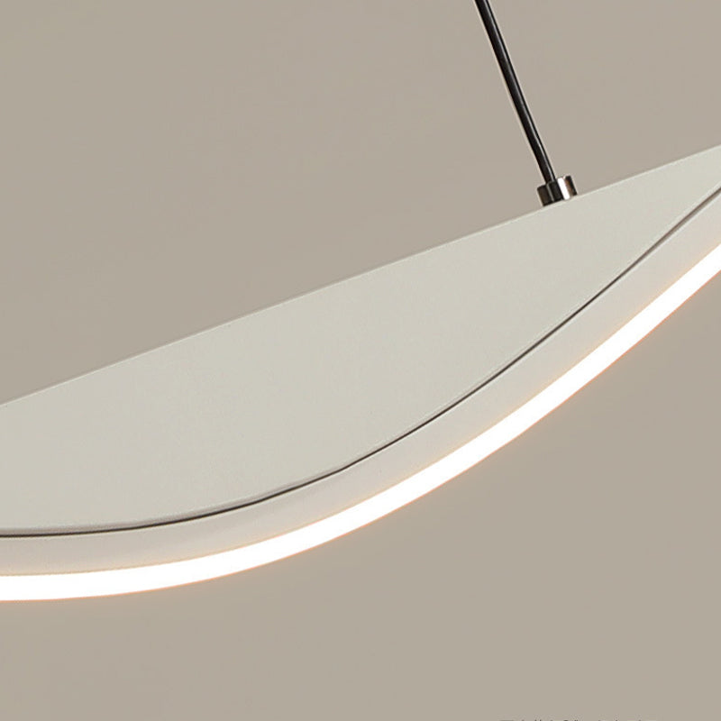 White Single Modernism Kitchen Island Lighting Unique Metallic Ceiling Light