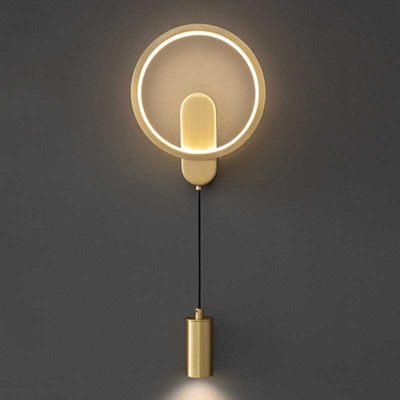 Modern Metal Wall Sconce Cylinder Shape Wall Light with Silicone Shade for Bedroom