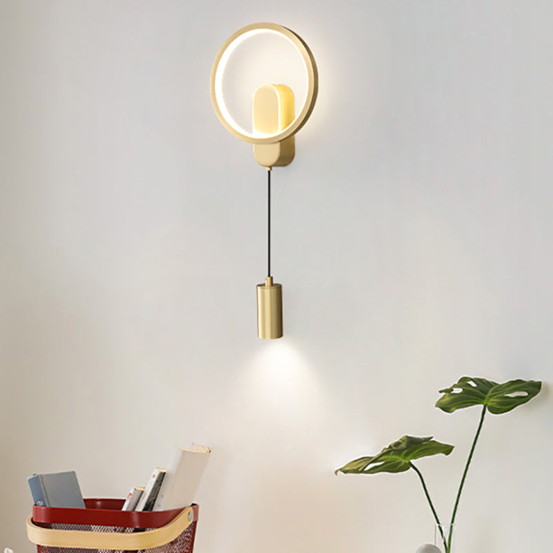 Modern Metal Wall Sconce Cylinder Shape Wall Light with Silicone Shade for Bedroom