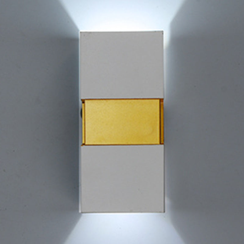 Geometric Wall Light Fixture Modern Metal Wall Sconce in Black/White