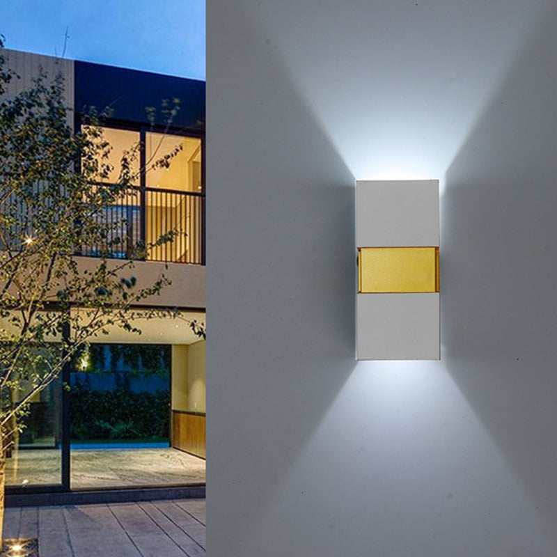 Geometric Wall Light Fixture Modern Metal Wall Sconce in Black/White