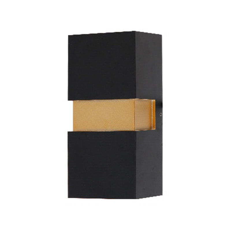 Geometric Wall Light Fixture Modern Metal Wall Sconce in Black/White