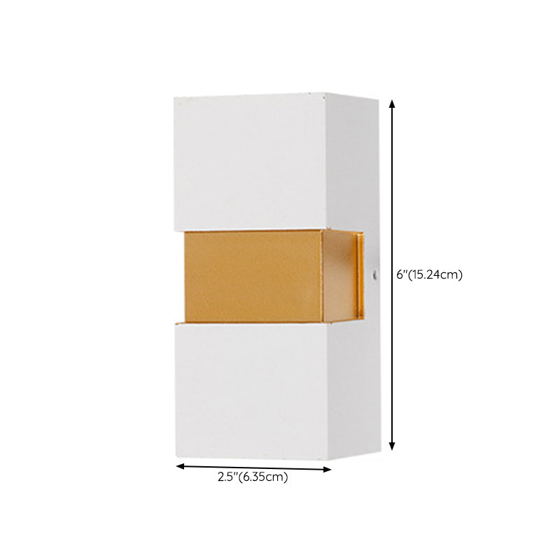 Geometric Wall Light Fixture Modern Metal Wall Sconce in Black/White