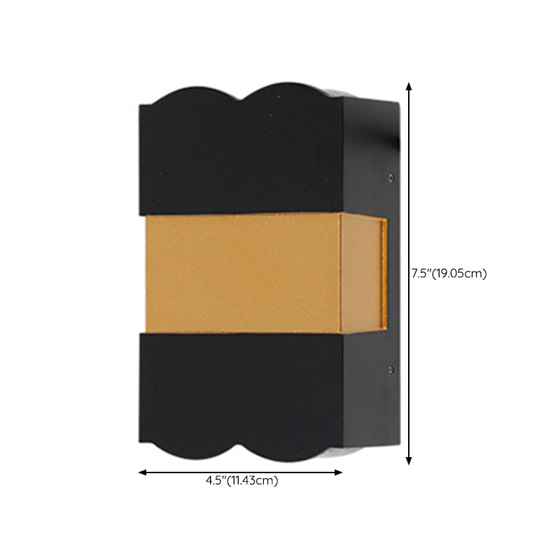 Geometric Wall Light Fixture Modern Metal Wall Sconce in Black/White