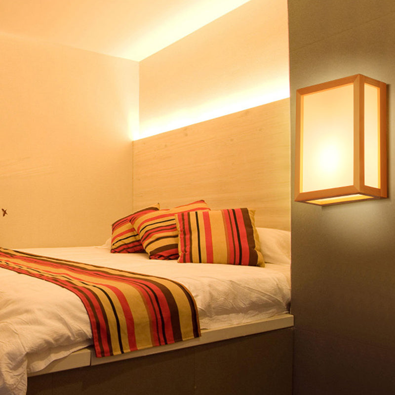Rectangle Wall Lighting Modern Wood Wall Sconces for Bedroom