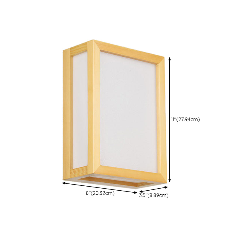 Rectangle Wall Lighting Modern Wood Wall Sconces for Bedroom