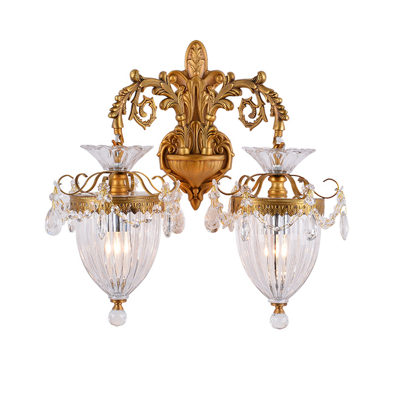 Cone Shape Metal Wall Lighting Modern Style Multi Lights Wall Mounted Light in Gold