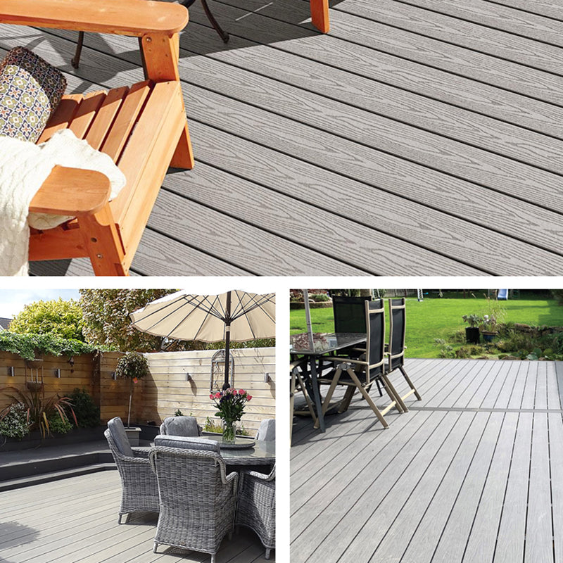 Embossed Composite Deck Plank Nailed Outdoor Patio Deck Tile Kit