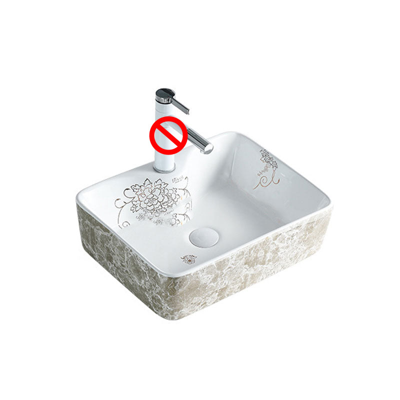 Contemporary Bathroom Sink Porcelain Rectangular Vessel Sink(Not Including Faucet)