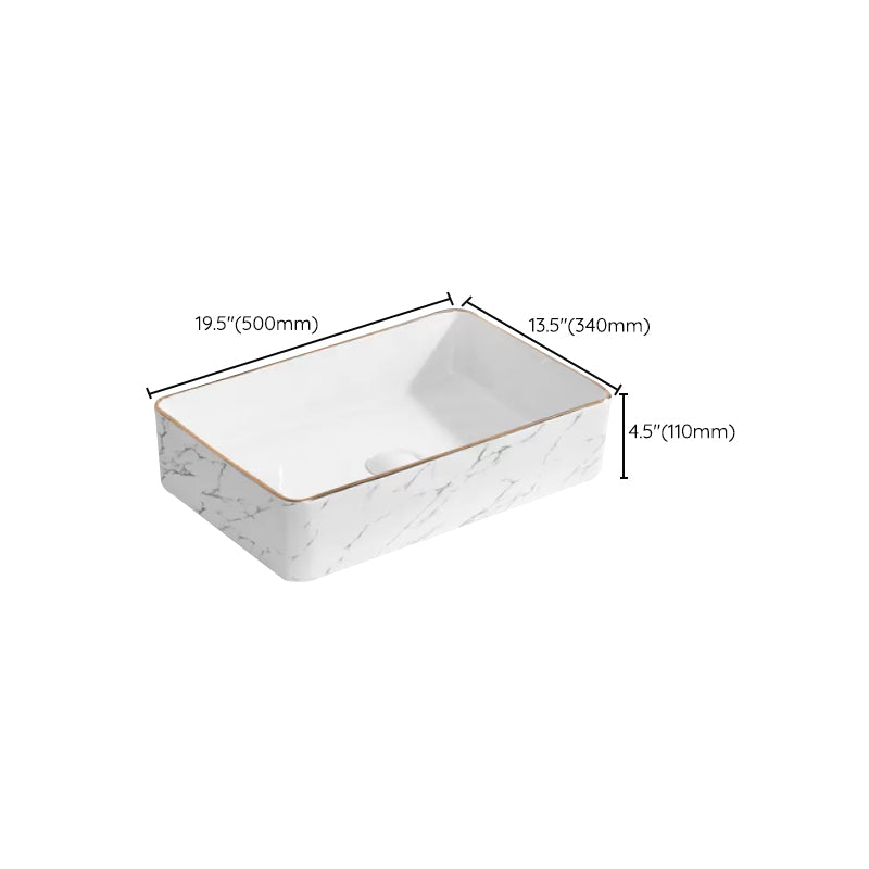 Contemporary Bathroom Sink with Pop-Up Drain Porcelain Oval-Shape Vessel Bathroom Sink
