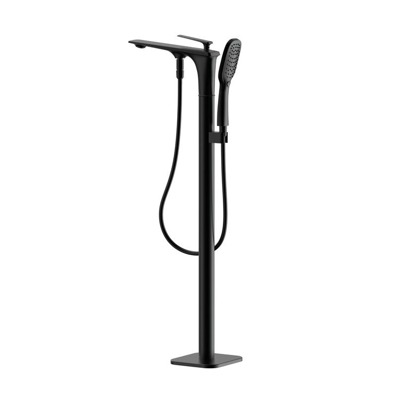 Modern Freestanding Tub Filler Trim Copper with Hand Shower Floor Mount Tub Filler