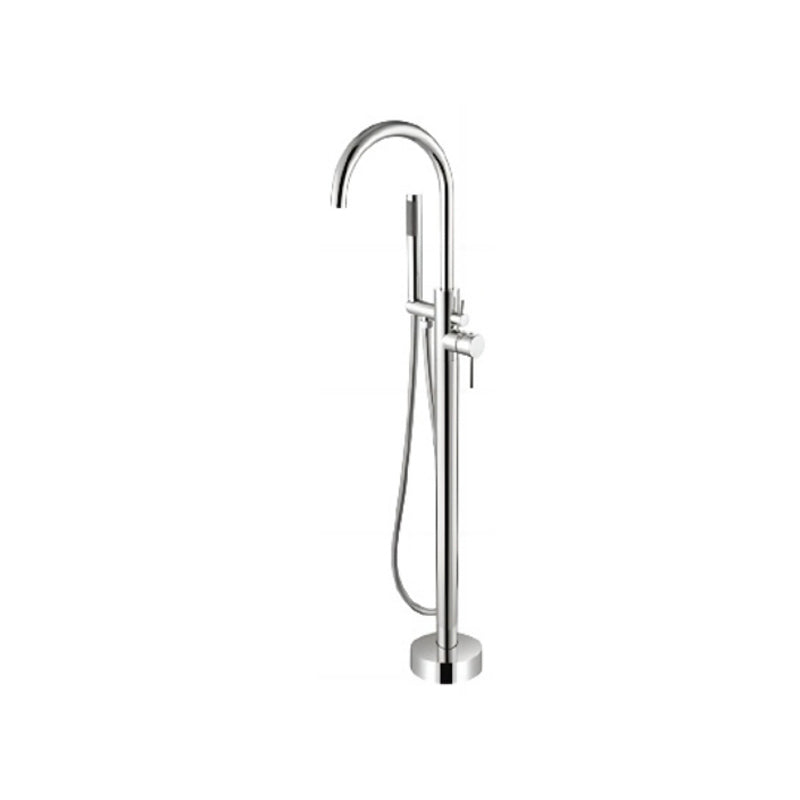 Modern Freestanding Tub Filler Trim Copper with Hand Shower Floor Mount Tub Filler