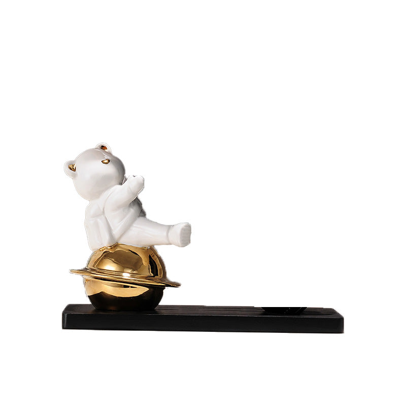 Countertop Wine Rack Solid Wood Base Wine Bottle Rack for Living Room