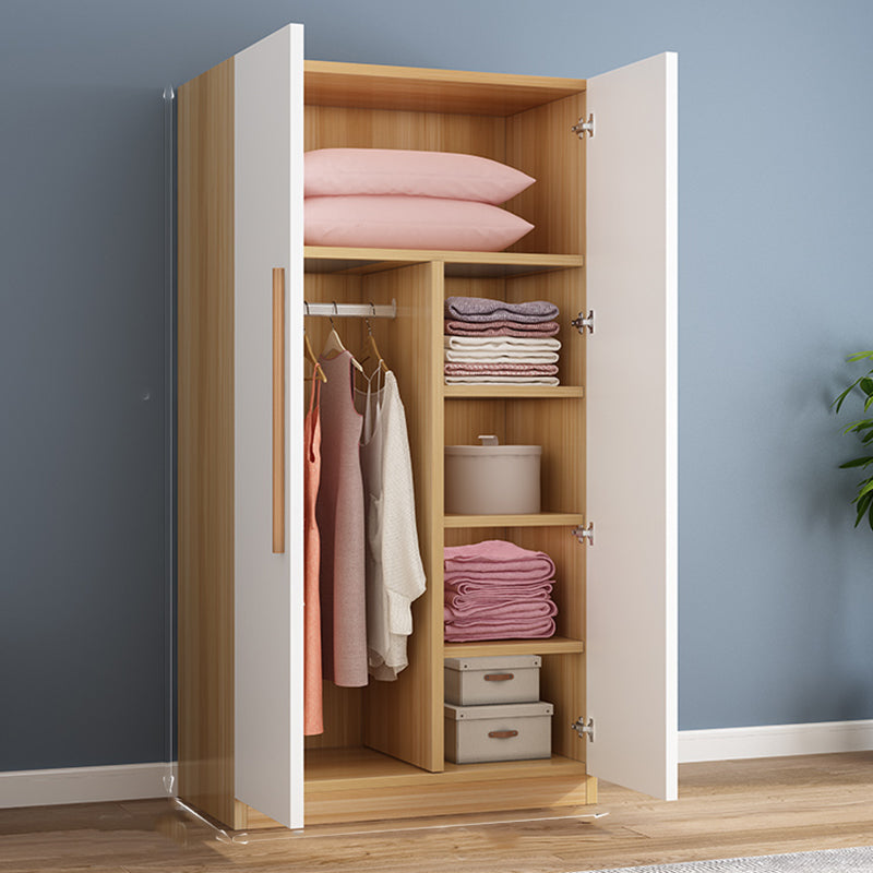 Freestanding Wood Frame Wardrobe Armoire Multifunctional Wardrobe with Soft Close Doors