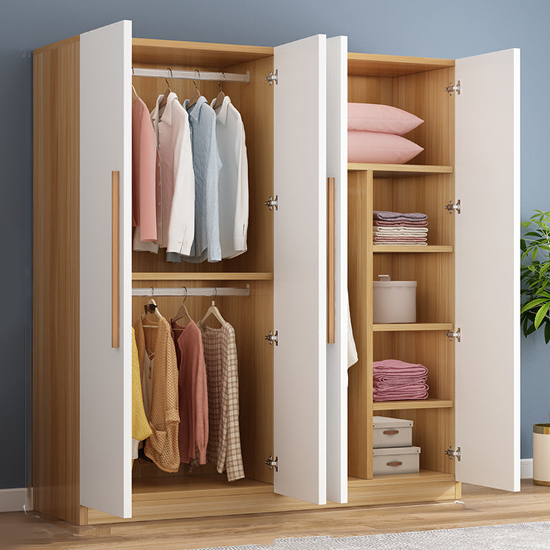 Freestanding Wood Frame Wardrobe Armoire Multifunctional Wardrobe with Soft Close Doors