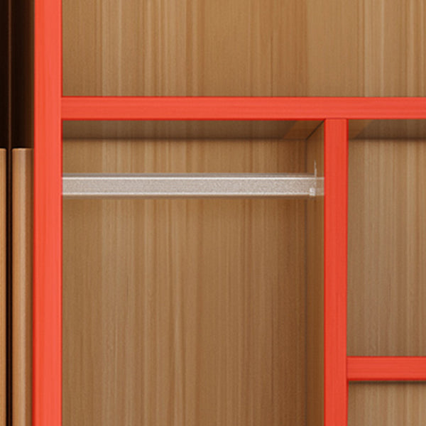 Freestanding Wood Frame Wardrobe Armoire Multifunctional Wardrobe with Soft Close Doors