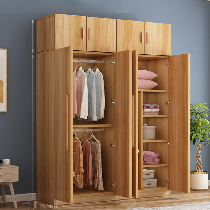 Freestanding Wood Frame Wardrobe Armoire Multifunctional Wardrobe with Soft Close Doors