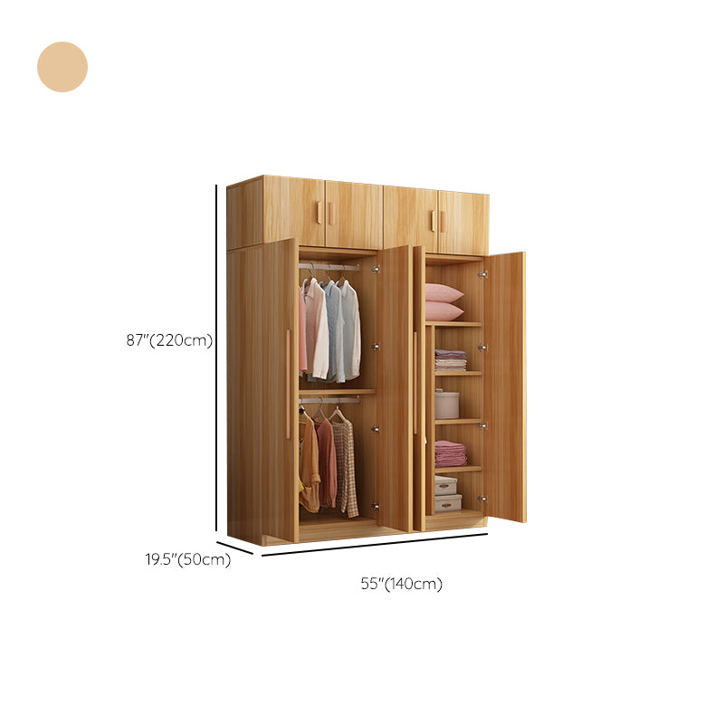 Freestanding Wood Frame Wardrobe Armoire Multifunctional Wardrobe with Soft Close Doors