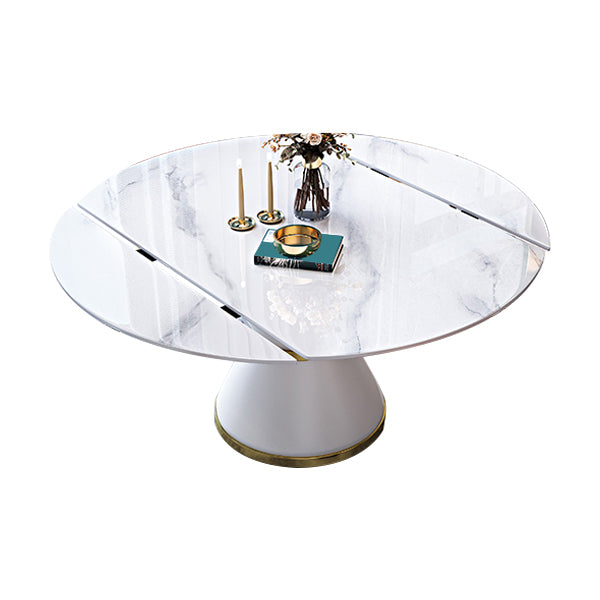 Modern Stone Foldable Dining Table Metal Base for Dining Room