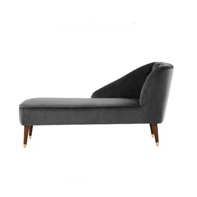 Contemporary One Armed Chaise Recessed Arms Accent Chair for Living Room