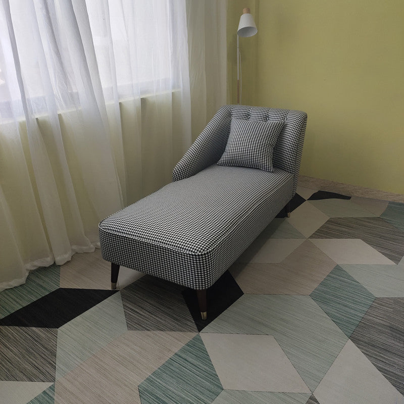 Contemporary One Armed Chaise Recessed Arms Accent Chair for Living Room