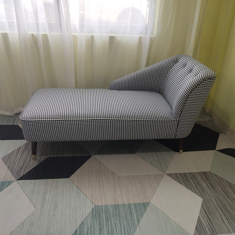 Contemporary One Armed Chaise Recessed Arms Accent Chair for Living Room