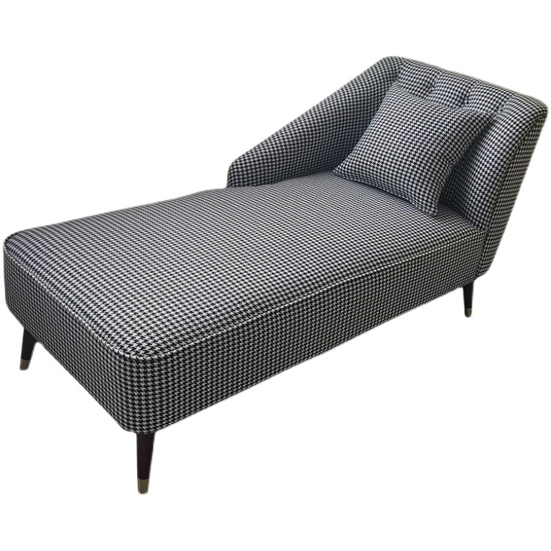 Contemporary One Armed Chaise Recessed Arms Accent Chair for Living Room