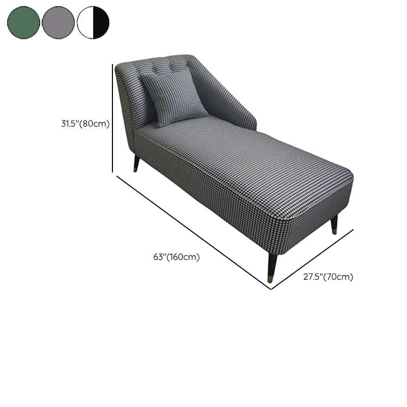 Contemporary One Armed Chaise Recessed Arms Accent Chair for Living Room