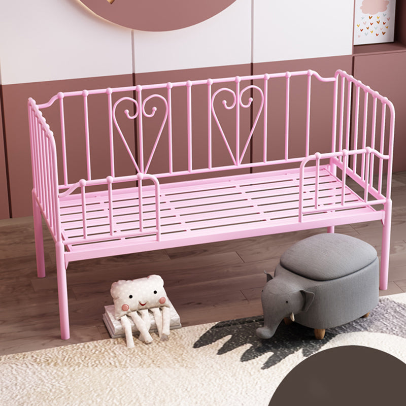 Industrial Rectangle Crib Metal Crib with Guardrails Baby Crib