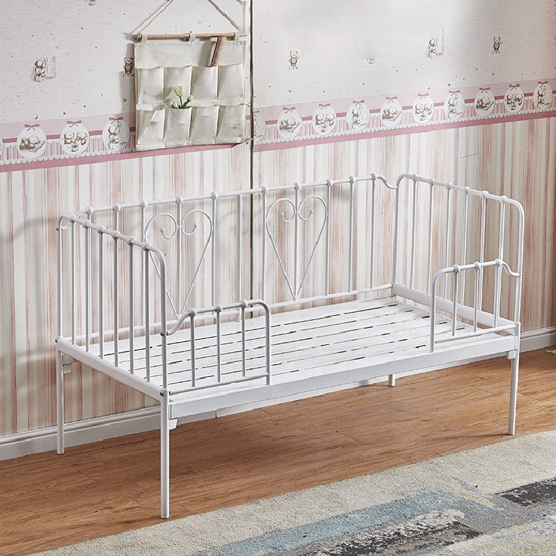 Industrial Rectangle Crib Metal Crib with Guardrails Baby Crib