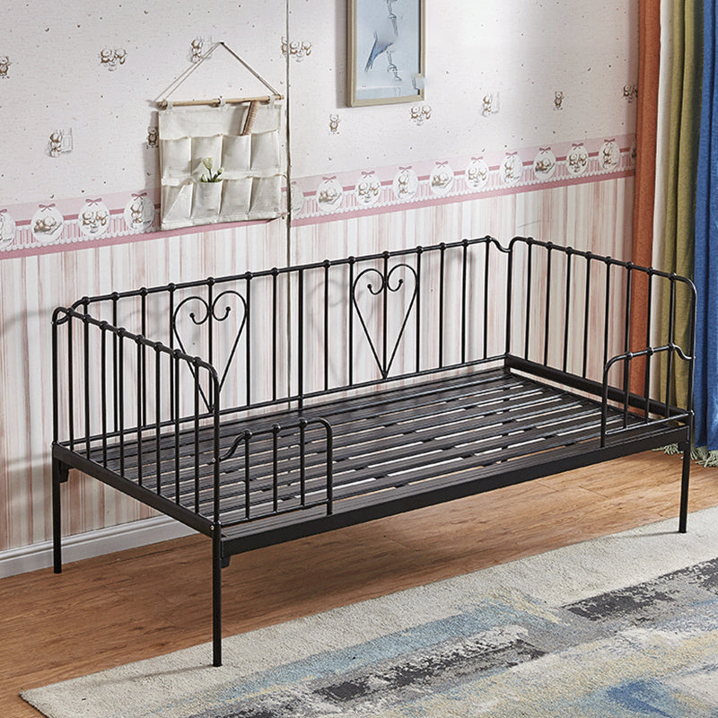 Industrial Rectangle Crib Metal Crib with Guardrails Baby Crib