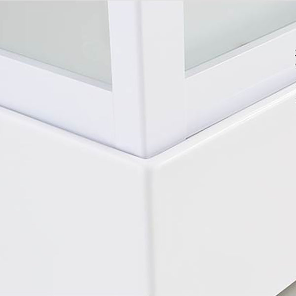 Framed Single Sliding Shower Kit Frosted Rectangle Shower Stall