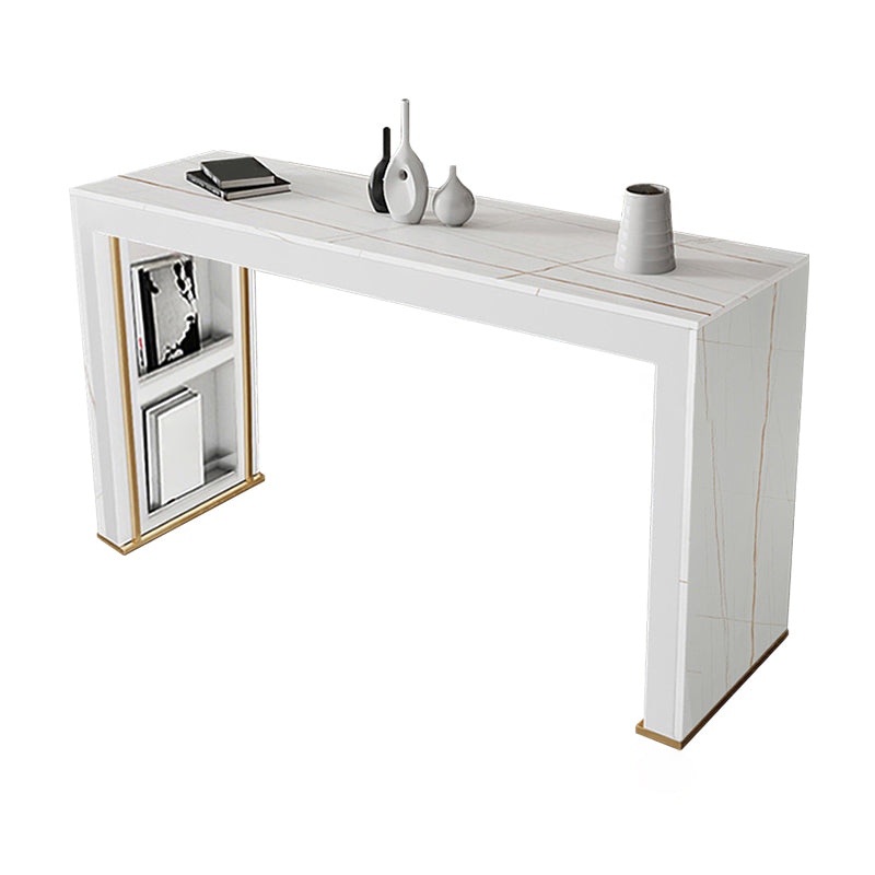 Modern Rectangle Bar Pub Table Set 1/3 Pcs Stone Top Bar Table and Upholstered Stools