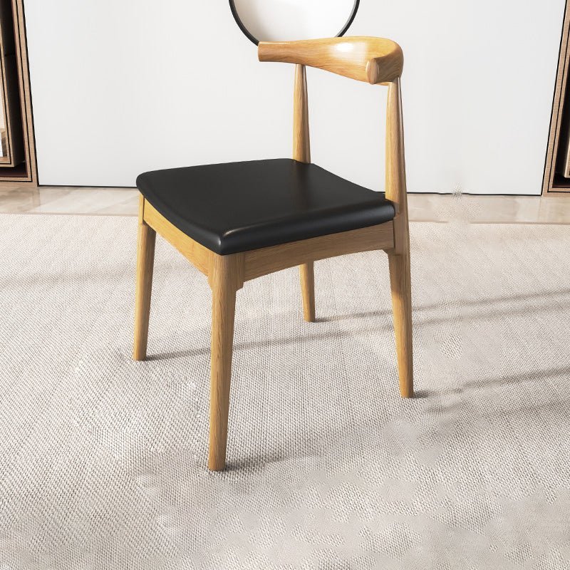 Industrial Armless Dining Chairs Solid Wood Open Back Side Chair