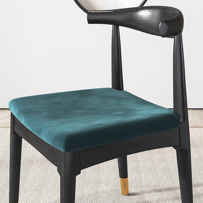 Industrial Armless Dining Chairs Solid Wood Open Back Side Chair